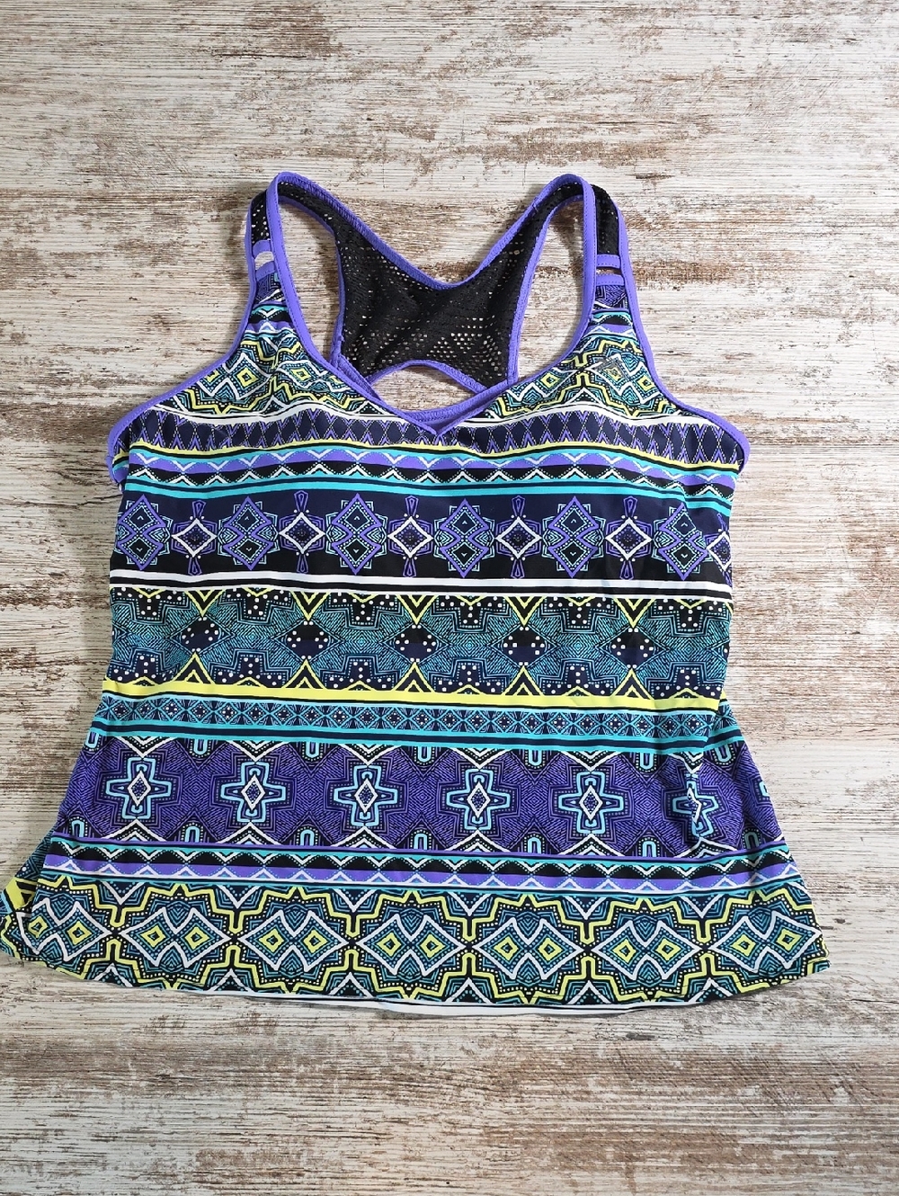 Womens Zero Xposur Swim Top Size XXL Multi Color